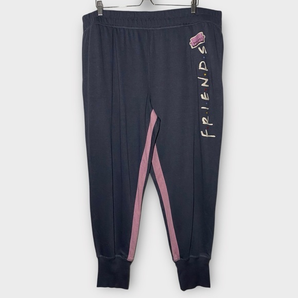 FRIENDS Grey & Pink Pivot Jogger Style Sleepwear Pajama Pants Size 2X - Picture 1 of 8